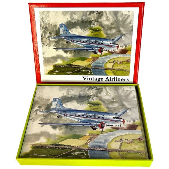 1997 Vintage Airliners Card Set 9 Note Cards And 9 Envelopes Richard King Artist - Picture 1 of 9